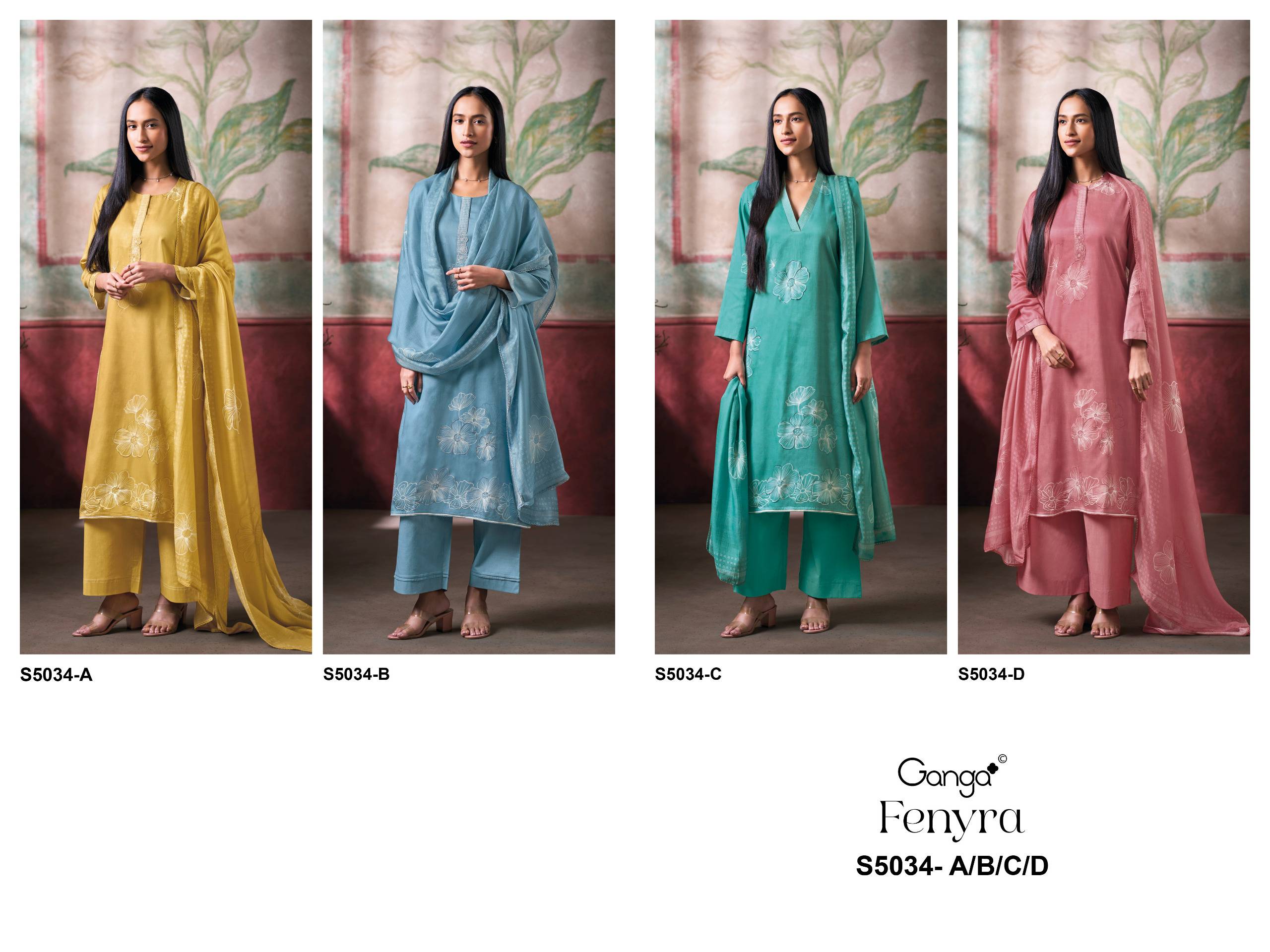FENYRA 5034 Series BY GANGAFASHION Stylish Beautiful Colourful COTTON SATIN Dresses At Wholesale Price